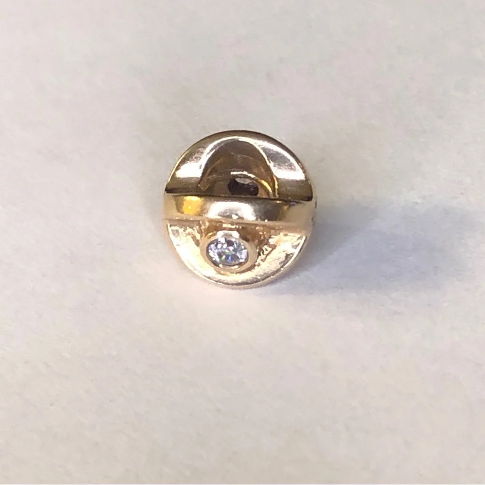 Retired Pandora Solid 14k CZ Eye Charm 585 Ale - Picture 7 of 10